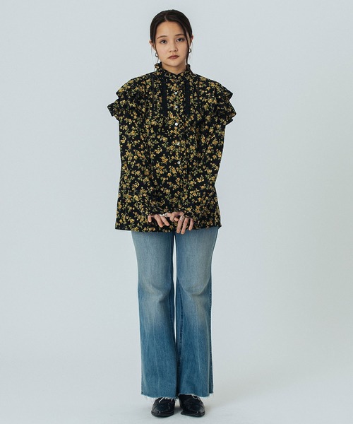 ROSE BUD（ローズバッド） ブラウス シャツ FLOWER PRINT BLOUSE