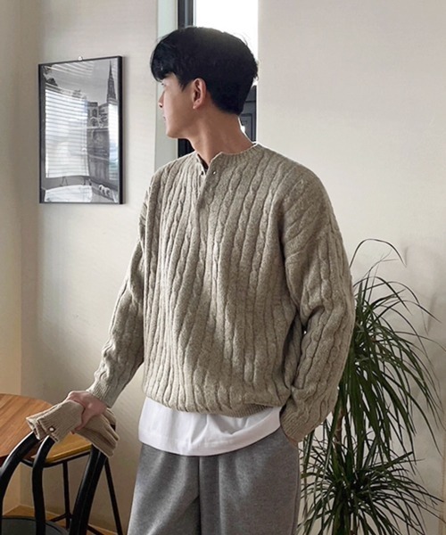 NOWLE（ノウル） セーター ニット 「NOWLE」ケーブル編み ヘンリー