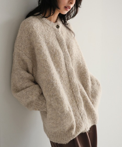 itto カーディガン フライフロントプードルニットカーディガン