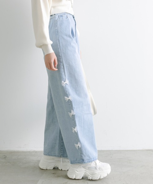 「OLIVE des OLIVE」 デニムパンツ MEDIUM グレー レディース_画像3