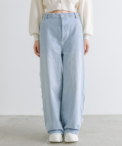 「OLIVE des OLIVE」 デニムパンツ MEDIUM グレー レディース_画像9