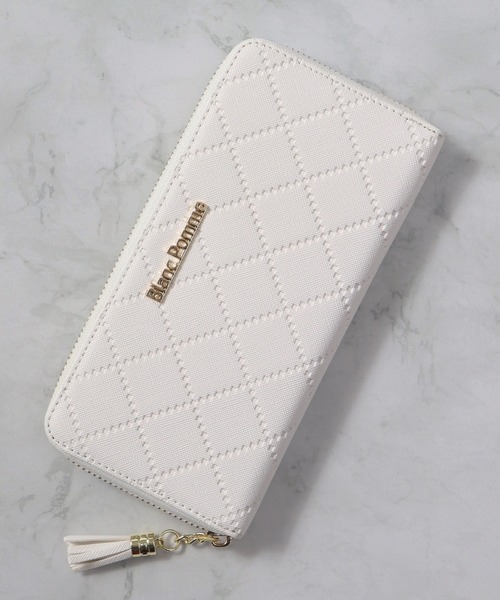 Blanc Pomme（ブランポム） 財布 ゴールドプレート長財布 タッセル付き