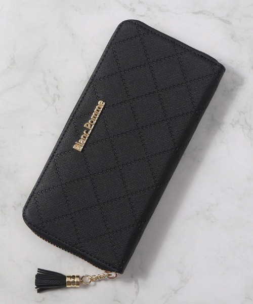 Blanc Pomme（ブランポム） 財布 ゴールドプレート長財布 タッセル付き