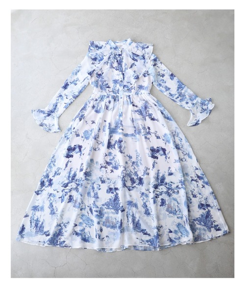「CAWAII」 長袖ワンピース FREE ブルー レディース_画像5