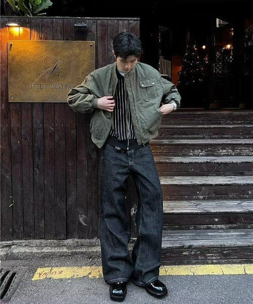 パンツ カーブドワイドレッグデニム メンズ レディース : ZOZOTOWN
