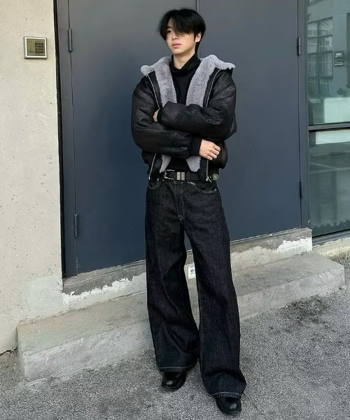 ワイドパンツ パンツ カーブドワイドレッグデニム メンズ レディース