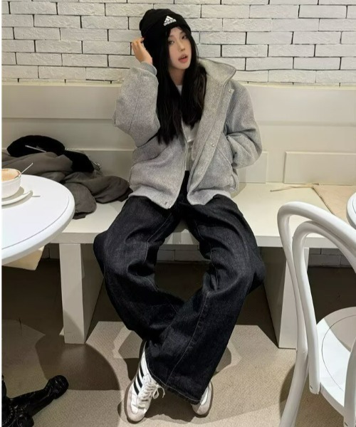 パンツ カーブドワイドレッグデニム メンズ レディース : ZOZOTOWN