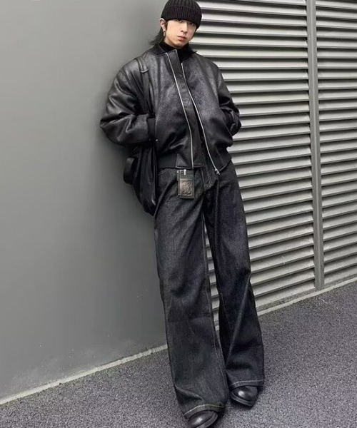 パンツ カーブドワイドレッグデニム メンズ レディース : ZOZOTOWN