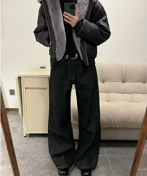 パンツ カーブドワイドレッグデニム メンズ レディース : ZOZOTOWN