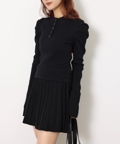 SLY（スライ） ワンピース TUCK SLEEVE FLARE KNIT 2P タックスリーブ