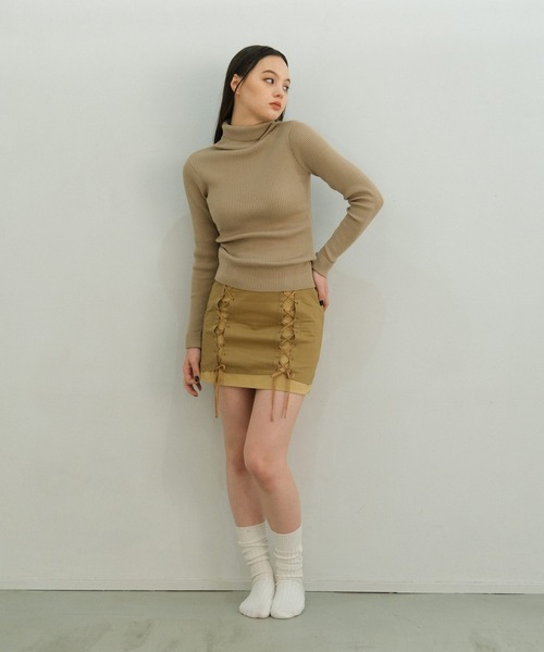 「TINA：JOJUN」 ミニスカート M ベージュ レディース_画像5