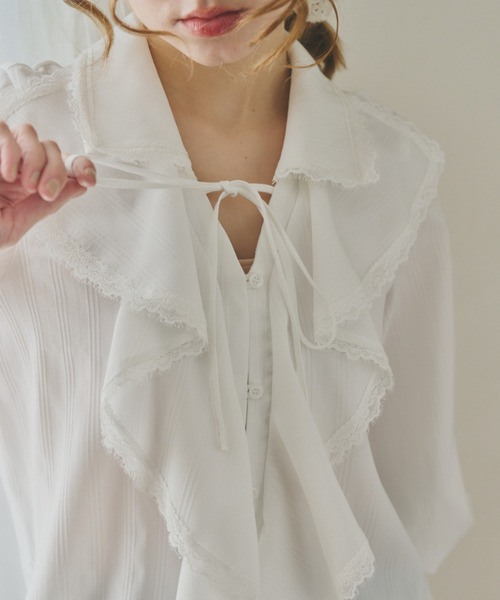 ブラウス シャツ ruffle collared blouse / ラッフルカラーブラウス