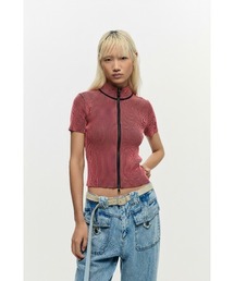 Desigual（デシグアル） tシャツ 半袖 ダブルフロントジップハイネック