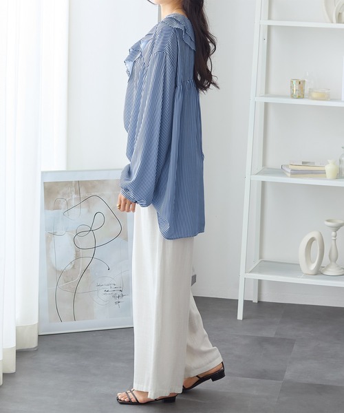 ブラウス シャツ 夏 フリル衿ブラウス レディース : ZOZOTOWN Yahoo!店
