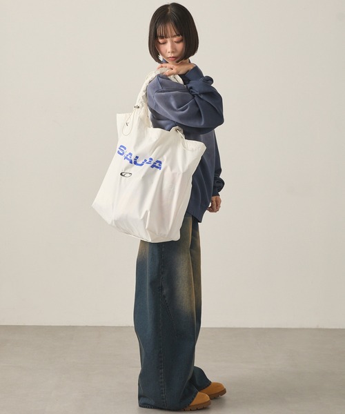 「Snap club」 トートバッグ FREE ネイビー レディース_画像9