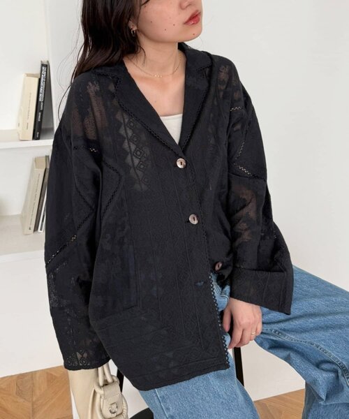 レディース KAWATANI SHIRT エルボーパッチ ウールジャケット CIAOPANIC TYPY（チャオパニックティピー） ブラウス シャツ 「india