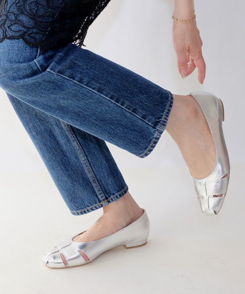 パンプス グルカフラットシューズ「低反発スポンジ入り」の画像