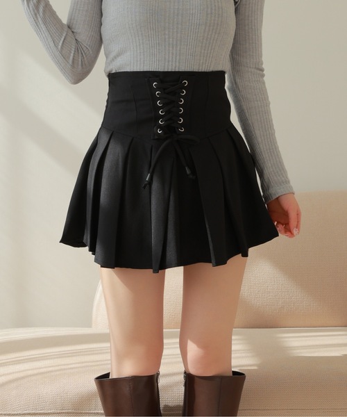 M DOLLY スカート lace up high waist carina skirt/レースアップハイ