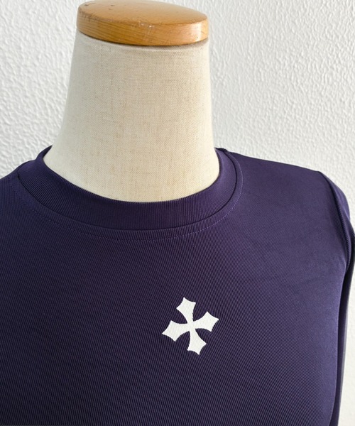 core core tシャツ クロスモチーフクロップド丈ロンT レディース