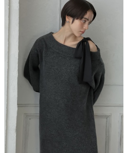 「MEISM」 ニットワンピース SHORT グレー レディース_画像5