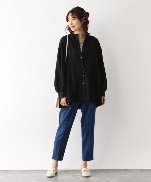 「GLOBAL WORK」 長袖ブラウス MEDIUM ブラック レディース_画像2