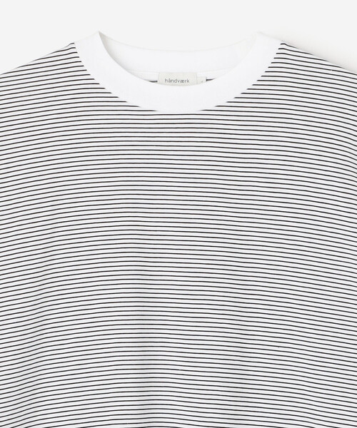 tシャツ handvaerk | 60/2 ビッグクルーネックTシャツ STRIPE MEN メンズの画像