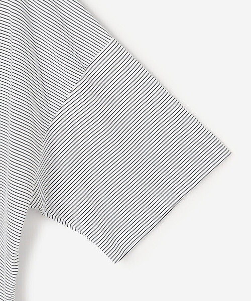 tシャツ handvaerk | 60/2 ビッグクルーネックTシャツ STRIPE MEN メンズの画像