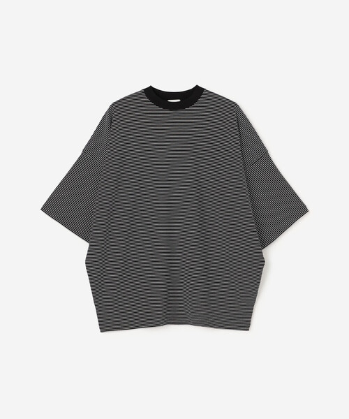tシャツ handvaerk | 60/2 ビッグクルーネックTシャツ STRIPE MEN メンズの画像