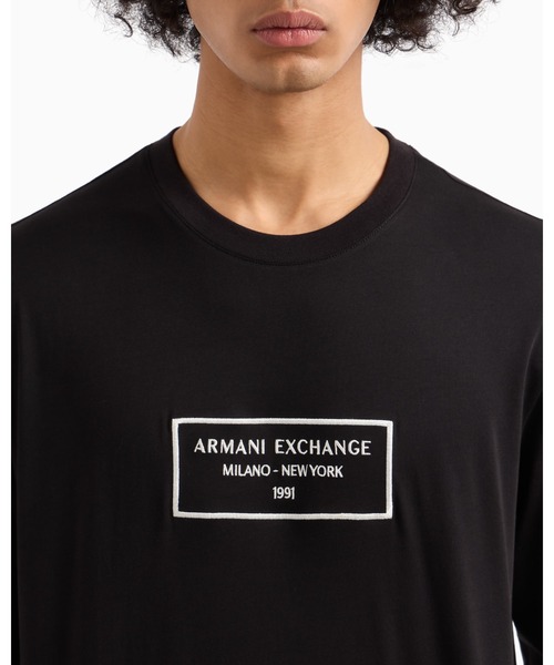 「ARMANI EXCHANGE」 長袖Tシャツ MEDIUM ブラック メンズ_画像8