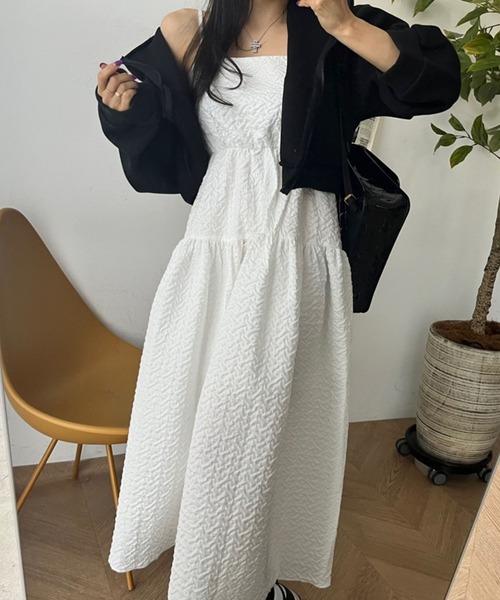 meJane（ミージェーン） ワンピース 夏 エンボス加工 ロングキャミ