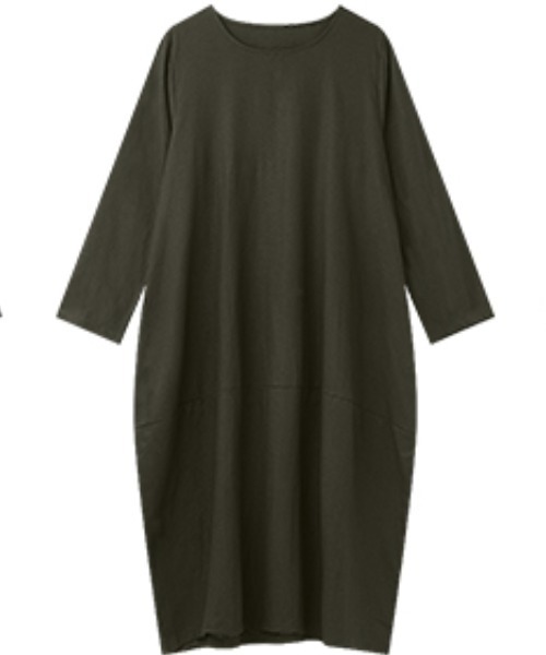 「COCOMOMO」 7分袖ワンピース X-LARGE レッド レディース_画像2