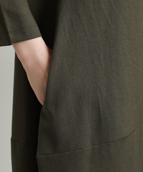 「COCOMOMO」 7分袖ワンピース X-LARGE レッド レディース_画像3
