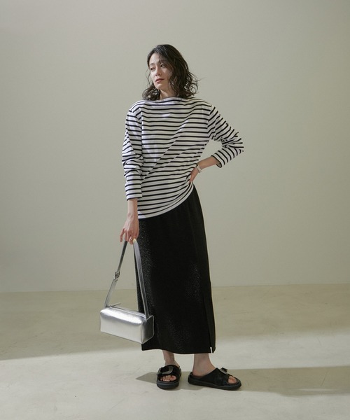 「SALON adam et rope'」 タイトスカート FREE シルバー レディース_画像2