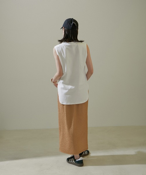 「SALON adam et rope'」 タイトスカート FREE シルバー レディース_画像4
