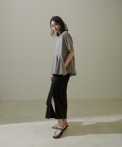 「SALON adam et rope'」 タイトスカート FREE シルバー レディース_画像7