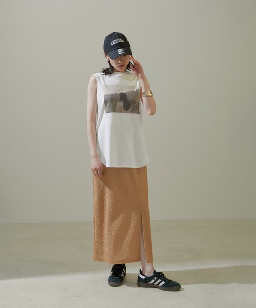 「SALON adam et rope'」 タイトスカート FREE シルバー レディース_画像9