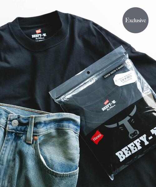 Hanes（ヘインズ） tシャツ 「別注」HANES×DOORS BEEFY-T DOORS FIT
