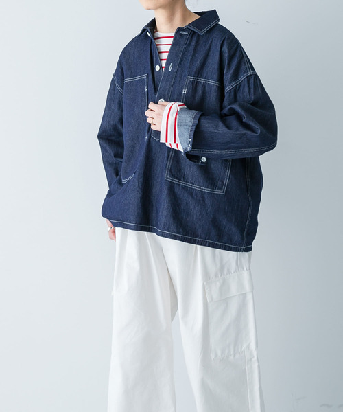 「かぐれ」 長袖シャツ FREE ブルー レディース_画像2
