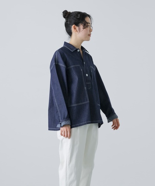 「かぐれ」 長袖シャツ FREE ブルー レディース_画像10