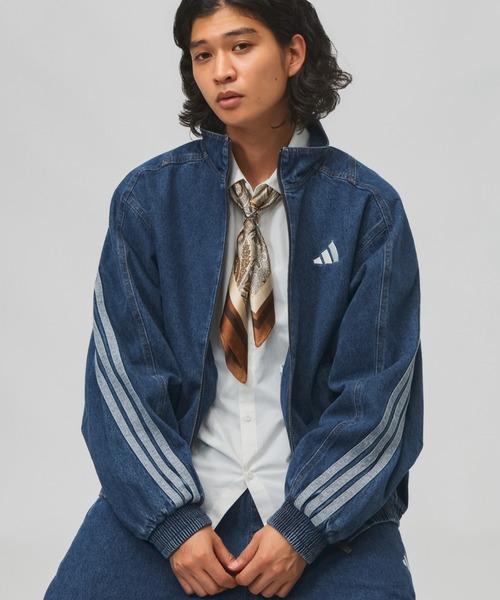  アディダス アディカラー デニム トラックジャケット ブルー XL adidas（アディダス） デニムジャケット gジャン スタジアム ルーズ