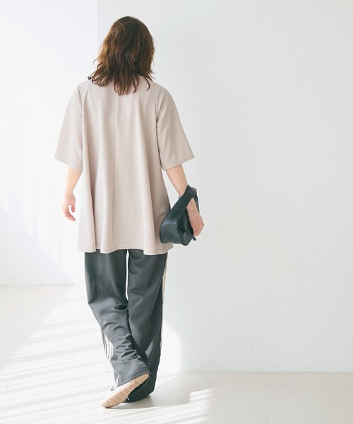 tシャツ エンボス加工Aライン半袖チュニック レディース | coca | 16