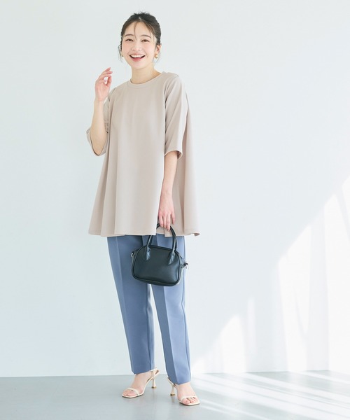 coca（コカ） tシャツ エンボス加工Aライン半袖チュニック レディース