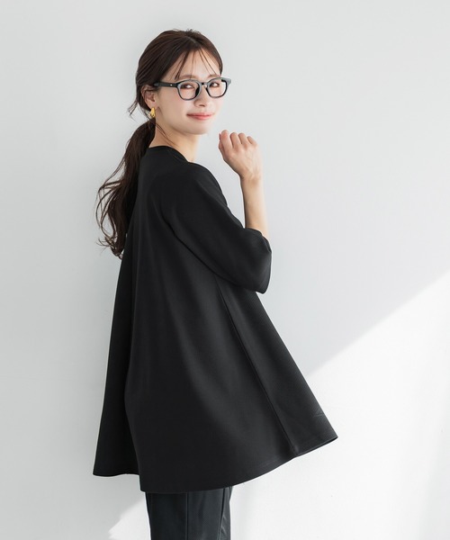 coca（コカ） tシャツ エンボス加工Aライン半袖チュニック レディース