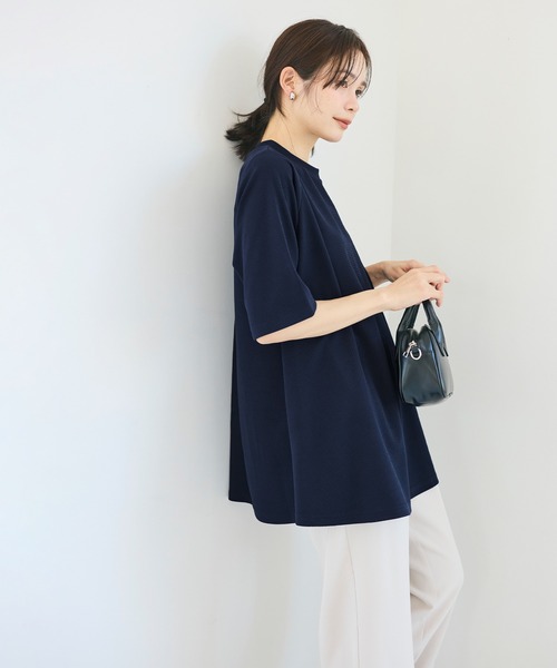 coca（コカ） tシャツ エンボス加工Aライン半袖チュニック レディース