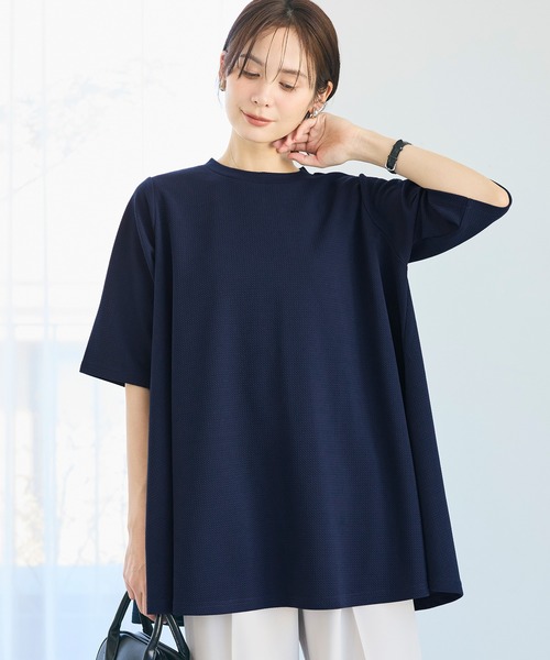 coca（コカ） tシャツ エンボス加工Aライン半袖チュニック レディース