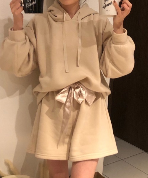 Mysa&Liina ルームウェア パジャマ パーカー＋ショートパンツSETUP