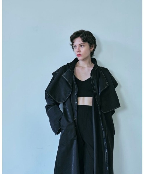 ロングシャツアウター ノーカラーコート サイズ フリー ロングシャツアウター ノーカラーコート サイズ フリー