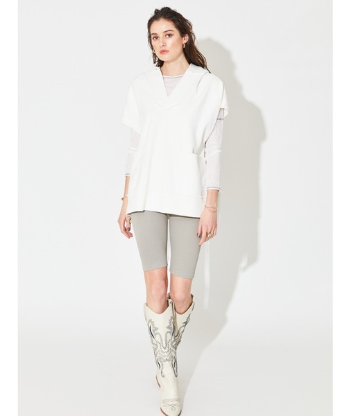 ALEXIA STAM（アリシアスタン） tシャツ Sheer Rib Long Sleeve Top