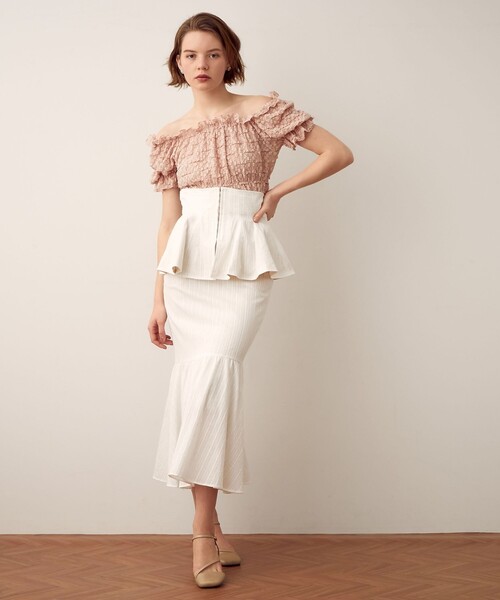 DEICY mecouture 人気 シャイニーペプラムスカート