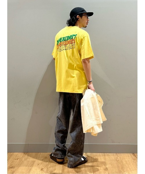イエロー Tシャツ バックプリント Lee tシャツ 「Lee」バック3連ロゴプリントT メンズ
